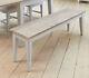 Dining Bench Large 4 Seater Solid Wood Grey Limed Oak Top Signature