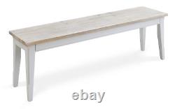 Dining Bench Large 4 Seater Solid Wood Grey Limed Oak Top Signature