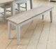 Dining Bench Large Solid Wood Grey Limed Oak Top Signature