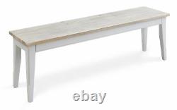 Dining Bench Large Solid Wood Grey Limed Oak Top Signature