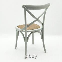 Dining Cross Back Grey Traditional Solid Wood Chair Kitchen Decor BS 5852 Cert