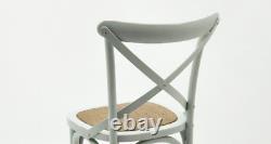 Dining Cross Back Grey Traditional Solid Wood Chair Kitchen Decor BS 5852 Cert