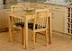 Dining Table With Oak Veneer & Brown Faux Leather Chairs Dining Table Set