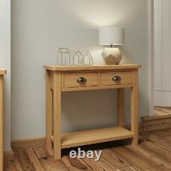 Dovedale Oak Console Table / Rustic Solid Hallway Table / Wooden Cabinet