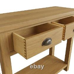 Dovedale Oak Console Table / Rustic Solid Hallway Table / Wooden Cabinet