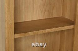 Dovedale Oak Large Bookcase / Rustic Solid Narrow Book Shelf / Wooden Cabinet