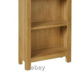 Dovedale Oak Large Bookcase / Rustic Solid Narrow Book Shelf / Wooden Cabinet
