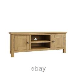 Dovedale Oak Large TV Unit / Rustic Solid Media Stand / Wooden Cabinet