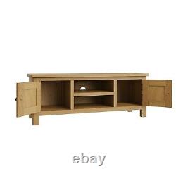 Dovedale Oak Large TV Unit / Rustic Solid Media Stand / Wooden Cabinet