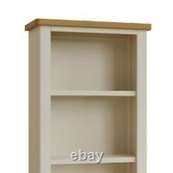 Dovedale Truffle Grey Large Bookcase / Painted Oak Narrow Book Shelf / Cabinet