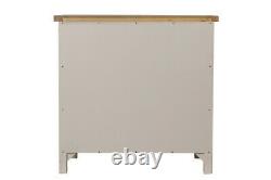 Dovedale Truffle Grey Small Sideboard / Painted Oak Wood Cupboard / Cabinet