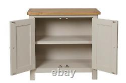 Dovedale Truffle Grey Small Sideboard / Painted Oak Wood Cupboard / Cabinet
