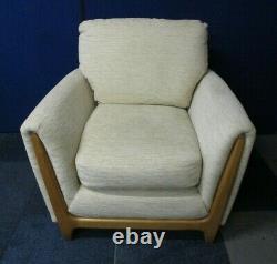 ERCOL Enna Armchair, Cream Fabric, Model 2490 Club Chair, 10 Years Old