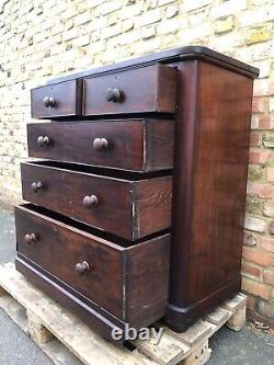 Ebony Victorian Antique Commode Chest Of Drawers