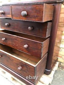 Ebony Victorian Antique Commode Chest Of Drawers