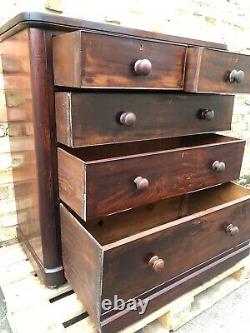 Ebony Victorian Antique Commode Chest Of Drawers