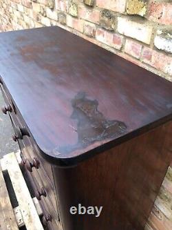 Ebony Victorian Antique Commode Chest Of Drawers