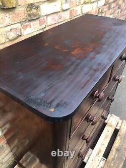 Ebony Victorian Antique Commode Chest Of Drawers