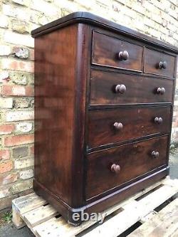 Ebony Victorian Antique Commode Chest Of Drawers