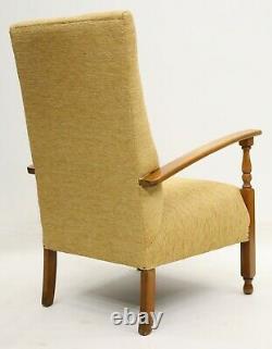 Edwardian Style Armchair Mustard Yellow Upholstery FREE UK Delivery