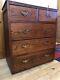 Elegant Vintage Solid Oak Chest Of Drawers