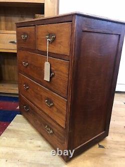 Elegant Vintage Solid Oak Chest Of Drawers