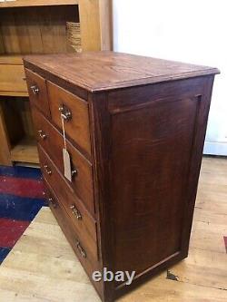 Elegant Vintage Solid Oak Chest Of Drawers