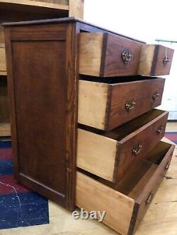 Elegant Vintage Solid Oak Chest Of Drawers