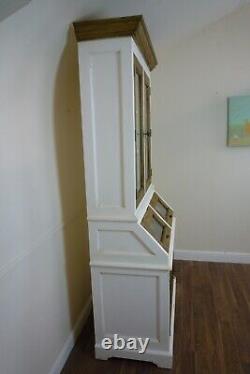 Farmhouse Kitchen Dresser In White/weathered Oak, Vintage Style Two Door Cabinet