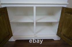 Farmhouse Kitchen Dresser In White/weathered Oak, Vintage Style Two Door Cabinet