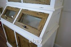 Farmhouse Kitchen Dresser In White/weathered Oak, Vintage Style Two Door Cabinet