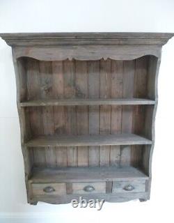 Farmhouse Style Large Wooden Wall Rack Rustic Look