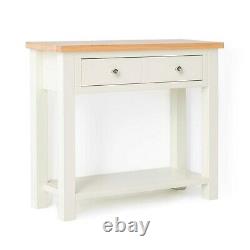 Farrow Cream Console Table Painted Solid Wood Large Oak Hallway Telephone Table