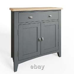 Farrow Grey Painted Mini Sideboard / Modern 2 Door Cabinet / Storage Cupboard