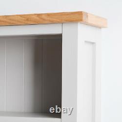 Farrow Grey Tall Bookcase Large Painted Solid Wood 6 Book Shelf Display Unit Oak