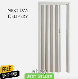 Folding Door White PVC Internal Concertina Accordion Doors Oak Effect, NEW UK