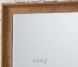Fraser RECTANGLE wall hung OVERMANTLE OAK effect MIRROR 41 x 29 104cm x 73cm