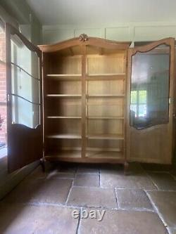 French Louis Style Vintage Glazed Bookcase Display China Drinks Cabinet