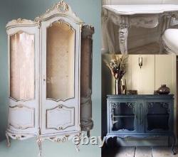 French Louis Style Vintage Glazed Bookcase Display China Drinks Cabinet