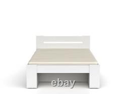 Great double bed with shelfs and drawers, spacious and comfortable, white