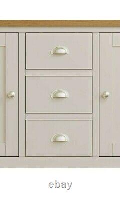 Grey Large Sideboard / Dovedale Painted Oak Wood Cupboard / Cabinet Doors Drawer