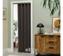 Grey Oak Effect Bi Folding Door PVC Panel Magnetic Sliding Accordion Concertina