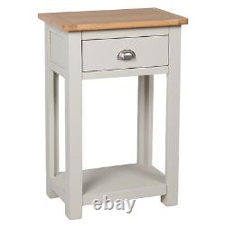 Grey Painted Small Console Table Oak Hallway Solid Wood Telephone Table Sutton