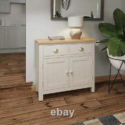 Grey Sideboard Dovedale 2 Door Painted Oak Small Cupboard Wooden Cabinet