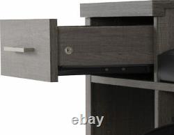Grey wood Grain Effect Shoe Rack, Storage & Seat W100cm D33.5cm x H61.5cm LACEY