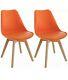 Habitat Jerry Pair Of Dining Chairs Solid Wooden Legs In Orange Cheapest On Ebay