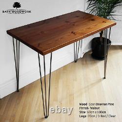 Hairpin Legs Desk Solid Wood Home Furniture Office Workstation UK Handmade