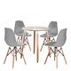 Halo Dining Table & Eiffel Chairs 4 Set Modern Retro Chairs Round Table