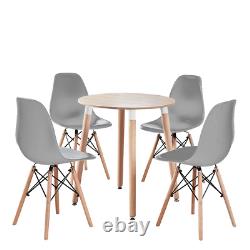 Halo Dining Table & Eiffel Chairs 4 SET Modern Retro Chairs Round Table