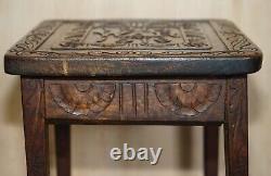 Hand Carved 1914 1919 Wwi Side Table Must See Pictures One Of A Kind Piece